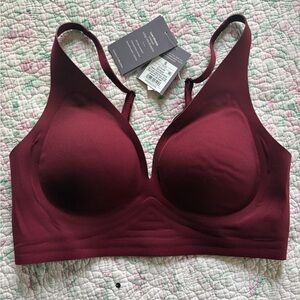 NWT Target Luxe Stretch Unlined Long Line Bralette – Size S | Burgundy